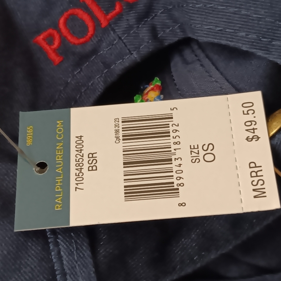 POLO RALPH LAUREN MEN'S NAVY BLUE ALL OVER LOGOS CAP HAT OSFA MSRP $49 BRAND NWT - Picture 7 of 7